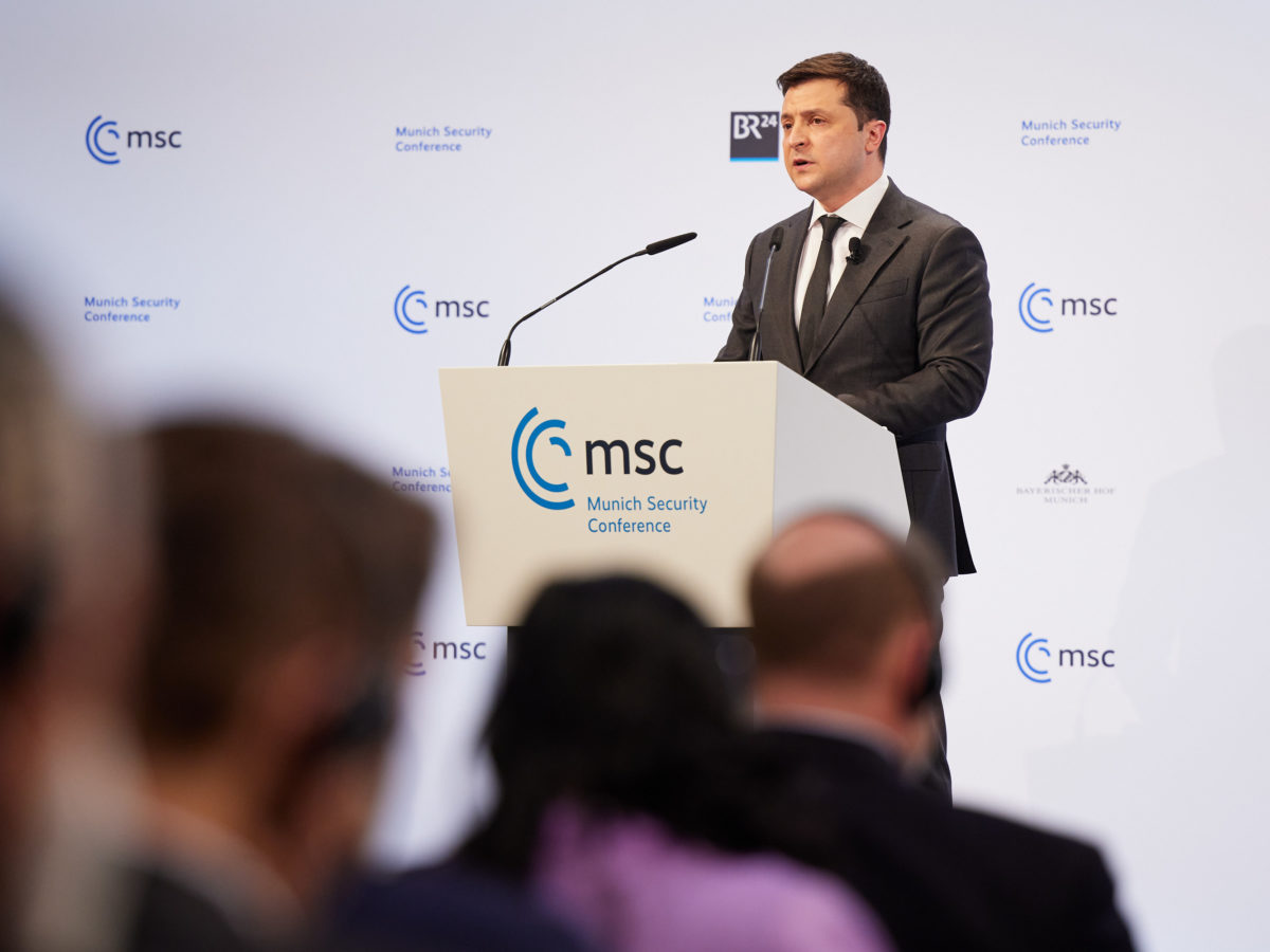English-language text of Ukrainian President Volodymyr Zelenskyy’s speech at the 2022 Munich Security Conference